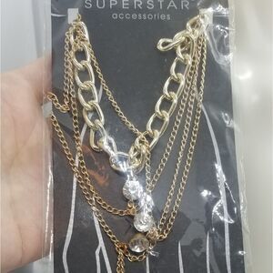 India bollywood hand jewelry‎ crystal chain new in plastic nwt